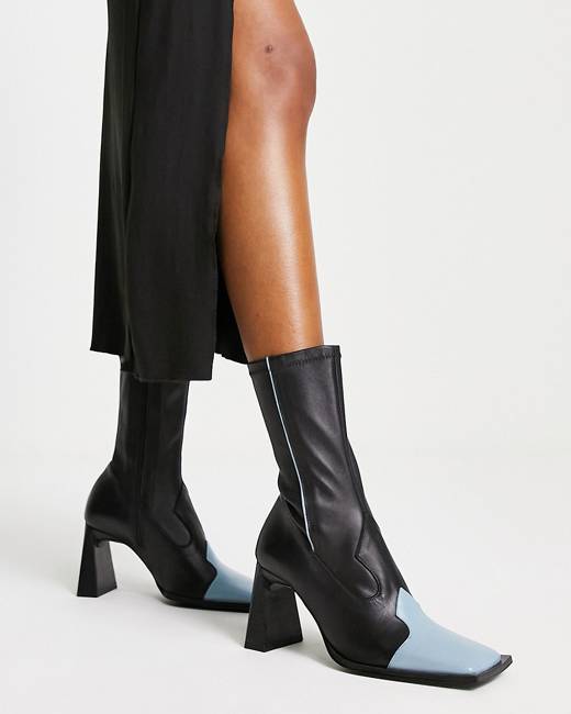 ASOS DESIGN Andi flat western knee boots in black