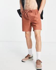 Threadbare elasticated waist chino shorts in red clay