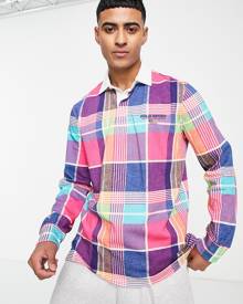 Polo Ralph Lauren Sports capsule madras check print rugby polo in pink