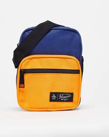 Original Penguin Penguin logo crossbody bag in blue/orange