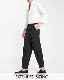 ASOS DESIGN oversized tapered smart trousers in black