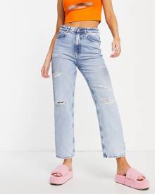 Only Romeo cropped mid waist boyfriend jeans in light blue