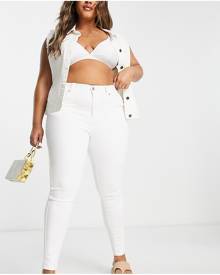 Dr Denim Plus Lexy mid rise super skinny jeans in white