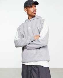 adidas performance adidas Sportswear Future Icons 3 stripe full zip hoodie in grey