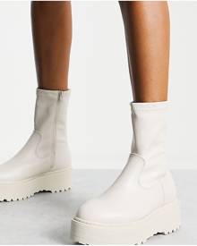 Public Desire Far Away knee-high boots in white croc