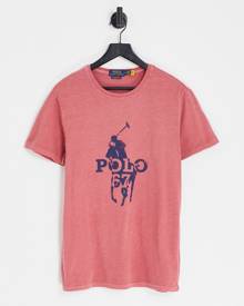 Polo Ralph Lauren t-shirt with large player logo print in washed red