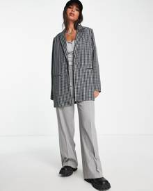 Heartbreak boyfriend blazer (part of a set) in grey gingham