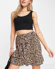 Only animal printed wrap skirt-Multi