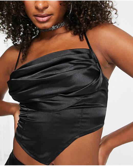 Heartbreak faux leather corset top in black - part of a set