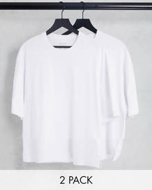 Bershka 2 pack oversized t-shirt in white