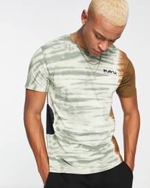 Kavu Klear Above back print t-shirt in green tie dye