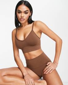 Spanx Seamless Shaping longline cami bralet in brown