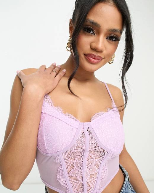 NaaNaa corset top in light pink