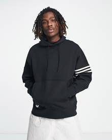 adidas Originals Neuclassics 3 stripe hoodie in black