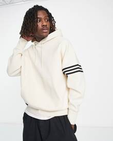 adidas Originals Neuclassics 3 stripe hoodie in white
