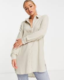 Vero Moda Long sleeve oversized shirt in grey