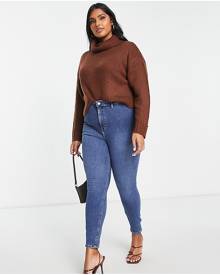 River Island Plus Kaia skinny jeans in blue