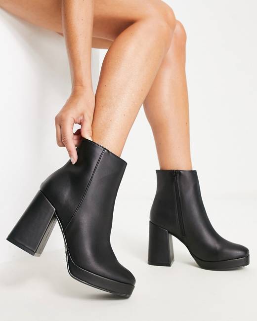 black platform shoe boot