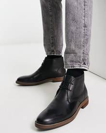 River Island smart leather boots in black