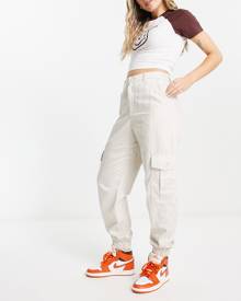 JJXX cuffed cargo pants in ecru-White