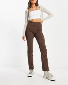 Pimkie high waisted faux leather leggings in chocolate