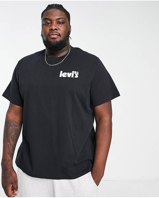 Levi's t-shirt with small chest logo and contrasting sleeves in black