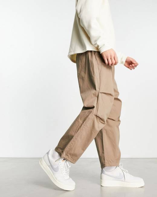 Bershka cargo pants in khaki with black trim detail  ShopStyle