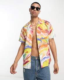 Levi's Sunset Camp shirt in all over fun art print-Multi