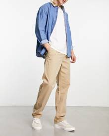 Vans relaxed fit chinos in khaki with elasticated waist-Green