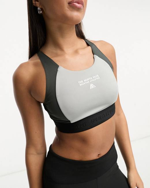 The North Face Training Tech medium support sports bra in grey