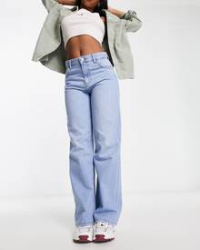 ASOS DESIGN Tall flared jeans in dark blue