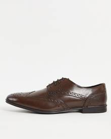 River Island lace up derby brogues in dark brown