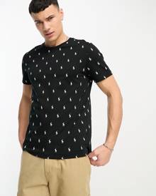 Polo Ralph Lauren loungewear T-shirt in black with all over pony logo