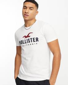 Hollister tech logo stripe t-shirt in navy
