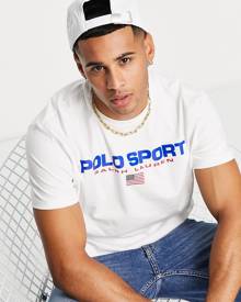 Polo Ralph Lauren Sports capsule front print t-shirt in white