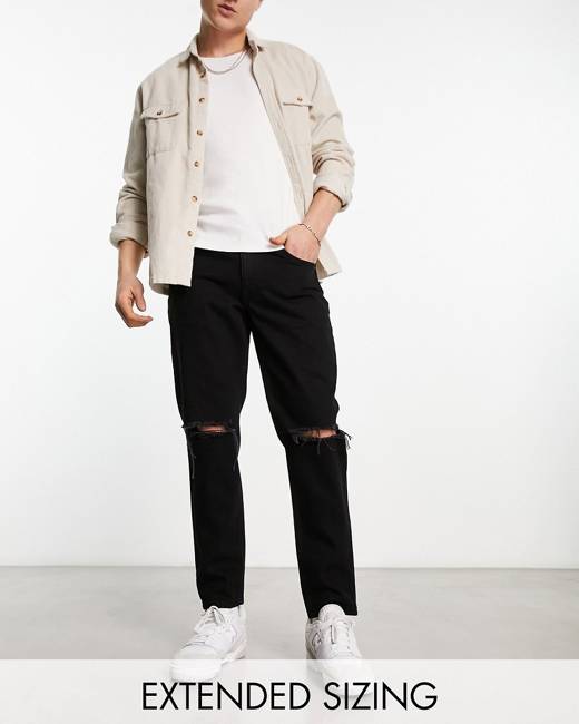 ASOS DESIGN baggy leather-look pants in pink with carpenter detail