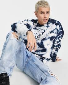 Champion Reverse Weave tie dye collegiate sweatshirt in black