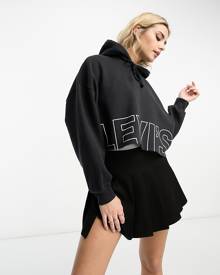 Levi's hooded long sleeve top in black
