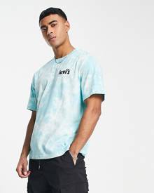 Levi's t-shirt in blue tie dye with poster logo