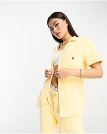 Polo Ralph Lauren x ASOS exclusive collab terry towelling revere collar shirt in yellow with back print logo