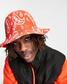 Kangol Wide Brim Casual paisley bucket hat in red