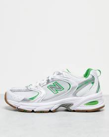 New Balance 530 sneakers in white & green - exclusive to ASOS