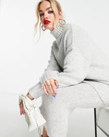 ASOS DESIGN high neck jumper in grey