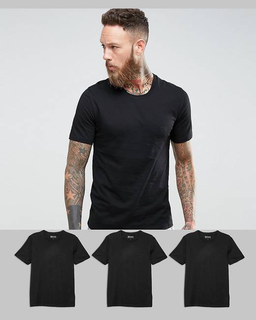 Hugo Boss Mens 3-Pack V-Neck Regular Fit Short Sleeve T-Shirt 