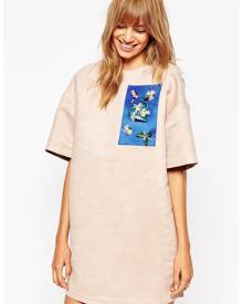 A V Robertson for ASOS BLACK Shift Dress With Embellished Panel - Beige A V Robertson for ASOS BLACK Shift Dress With Embellished Panel - Beige