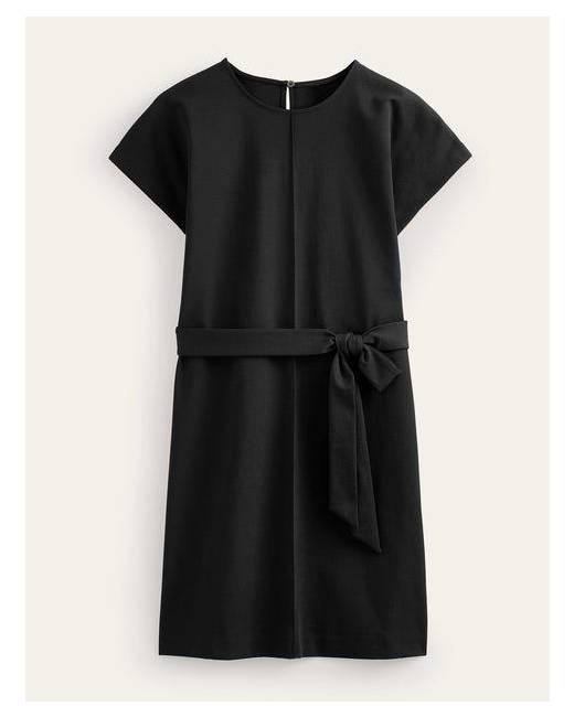 Notch Neck Jersey Dress - Black