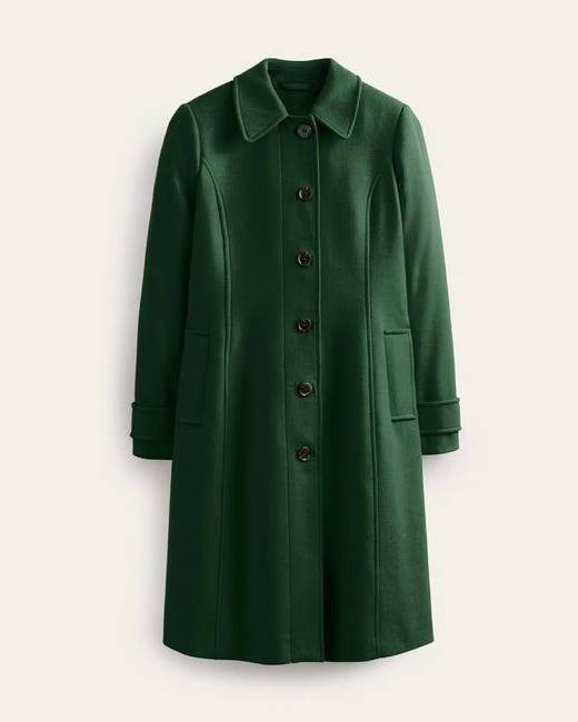 Wool-Blend Pea Coat - Highland Green