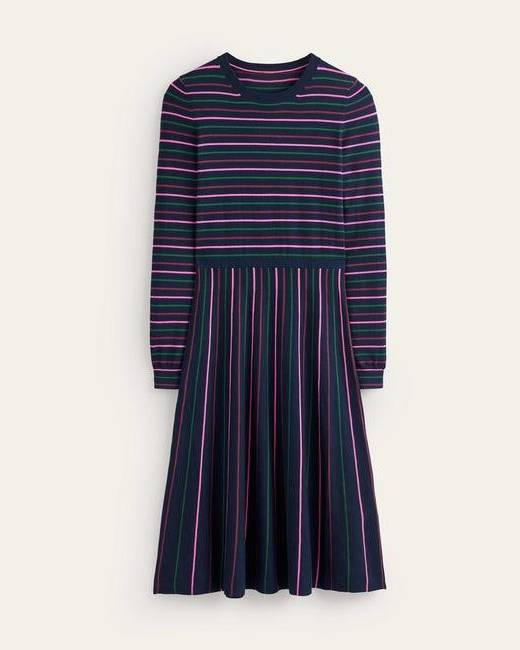 Millie Fair Isle Knitted Dress - Navy