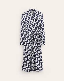 Laura Jersey Midi Shirt Dress French Navy, Arc Geo Women Boden, French Navy, Arc Geo