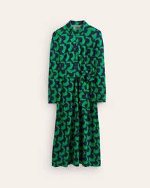 Laura Jersey Midi Shirt Dress Green Tambourine, Arc Geo Women Boden, Green Tambourine, Arc Geo